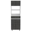 Tuhome Caribe Microwave Cabinet, Four Legs, One Drawer, Double Door, One Shelf, White/Smokey Oak MBI5579